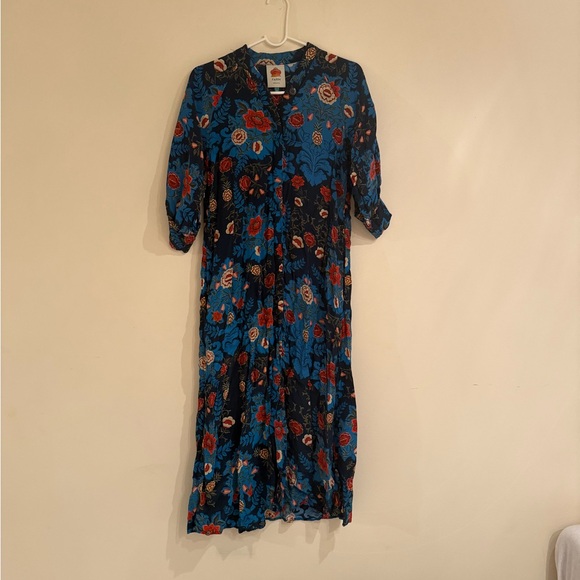 Farm Rio Blue Arabesque Midi Dress - Picture 7 of 8